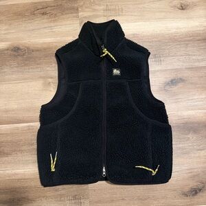 Aimé Leon Dore Unisphere Fleece Field Vest Jet Black Men's Size XS Oversized